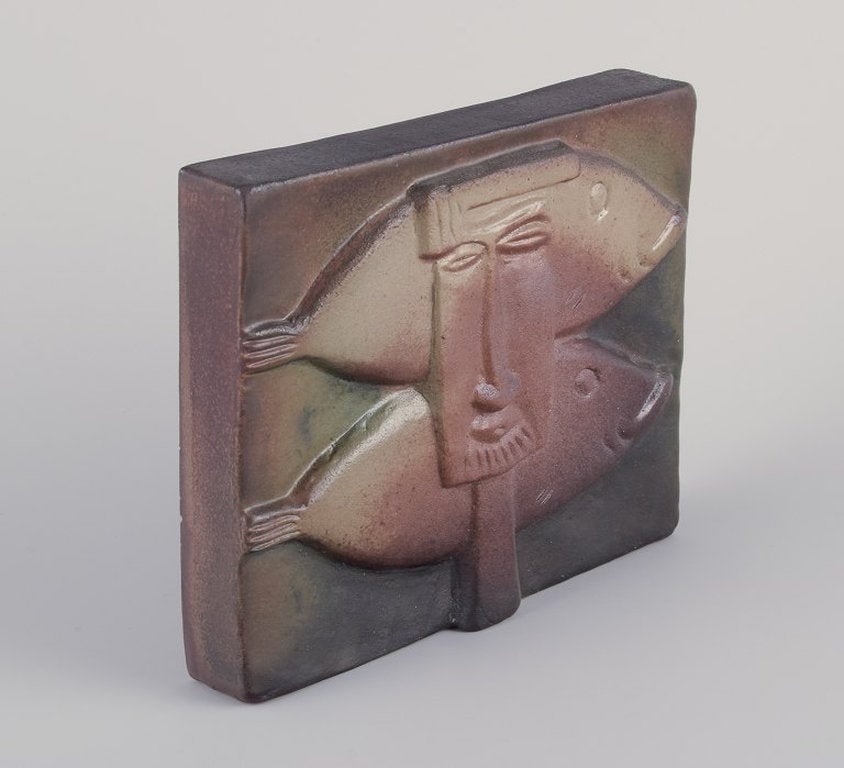 Ake Holm, Swedish ceramist. Own studio. Unique wall relief in terracotta. 1960s/70s. - 3