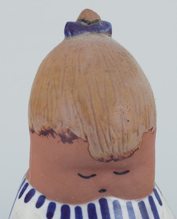 Lisa Larson for Gustavsberg. Rare "Johanna" figurine in glazed ceramics. - 5