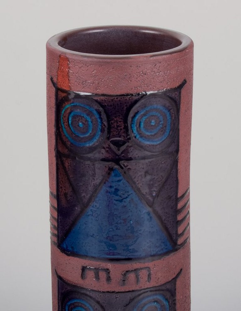 Inger Persson for Rorstrand Atelje, Sweden. Large unique ceramic vase. Cylinder-shaped. Decorated - 3