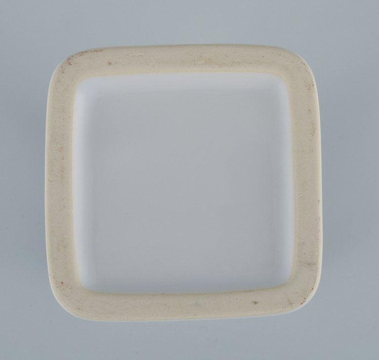 European studio ceramicist. Unique vase with eight holes in white glaze. - 6