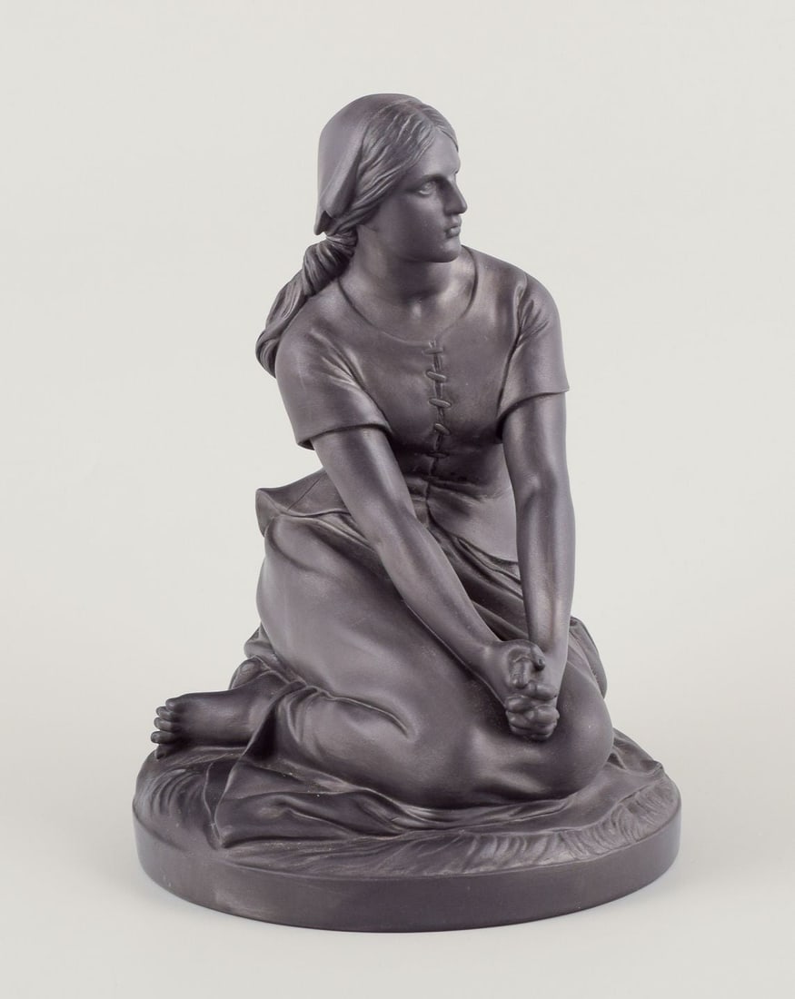 L. Hjorth, Bornholm. Figure of Joan of Arc in black terracotta. Ca. 1900. - 4
