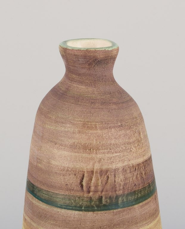 Atelier Le Belier, Vallauris, France. Unique ceramic vase in polychrome glaze. - 5
