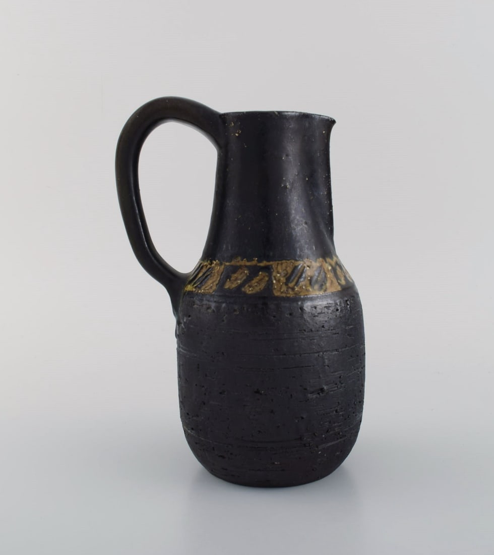 Danish ceramist. Two unique jugs in glazed stoneware. 1960s / 70s. - 5