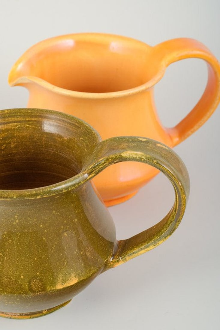 Kahler, Denmark. Two ceramic pitchers with uranium glaze. Circa 1930s. - 3