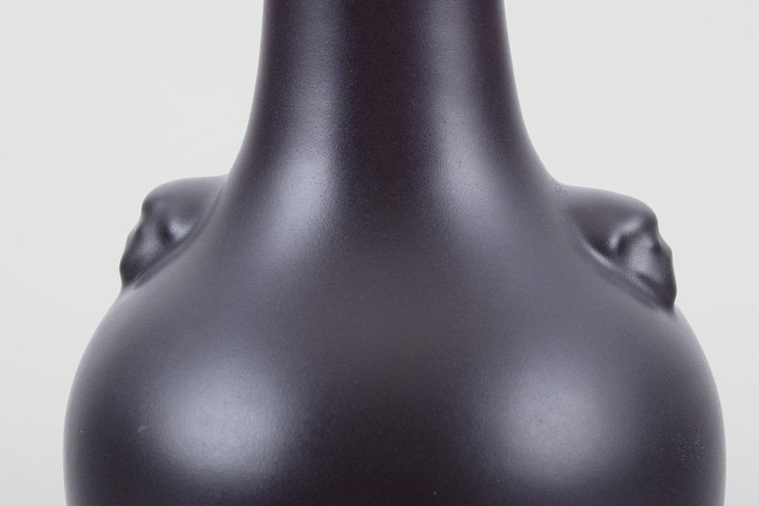 Pol Chambost, French ceramist. Unique ceramic vase with black glaze. 1970. - 2