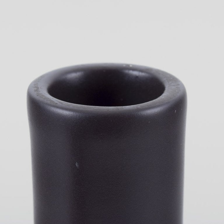 Pol Chambost, French ceramist. Unique ceramic vase with black glaze. 1970. - 3