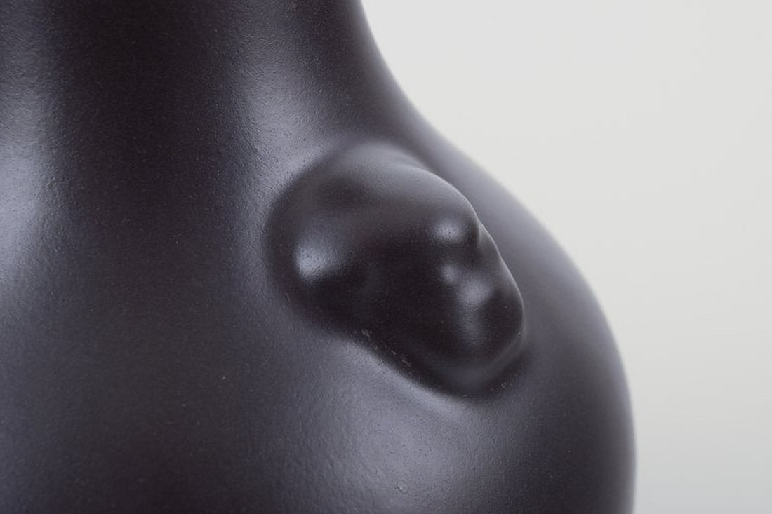 Pol Chambost, French ceramist. Unique ceramic vase with black glaze. 1970. - 4