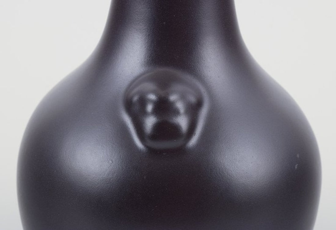 Pol Chambost, French ceramist. Unique ceramic vase with black glaze. 1970. - 5