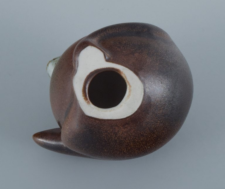 Gosta Grahs for Rorstrand (active 1982-1986), monkey in ceramic. Glaze in shades of brown. - 4