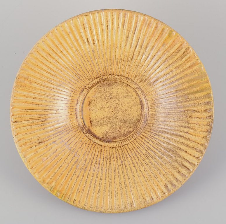 Svend Hammershoi for Kahler, Denmark. Large ceramic bowl. Uranium glaze. Approximately 1920/30s. - 3