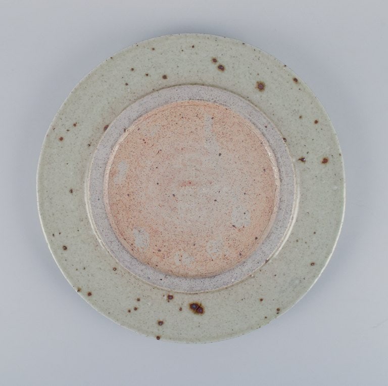 Marianne Westman for Rorstrand, large handmade unique dish in stoneware decorated with abstract - 6