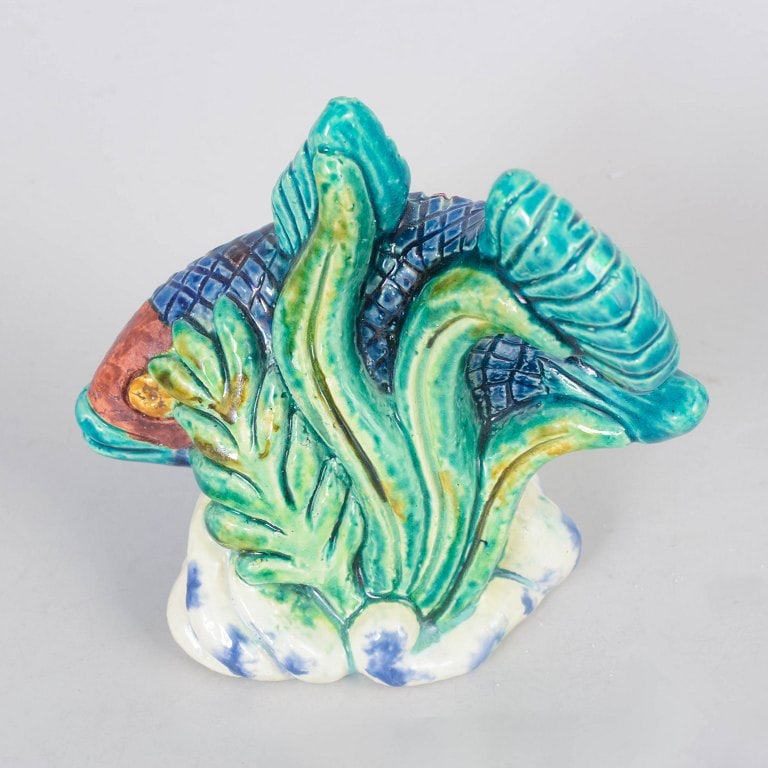 Gunnar Nylund for Rorstrand, Sweden. Decorative, colourful fish figurine. Mid-20th century. (1 of 4)