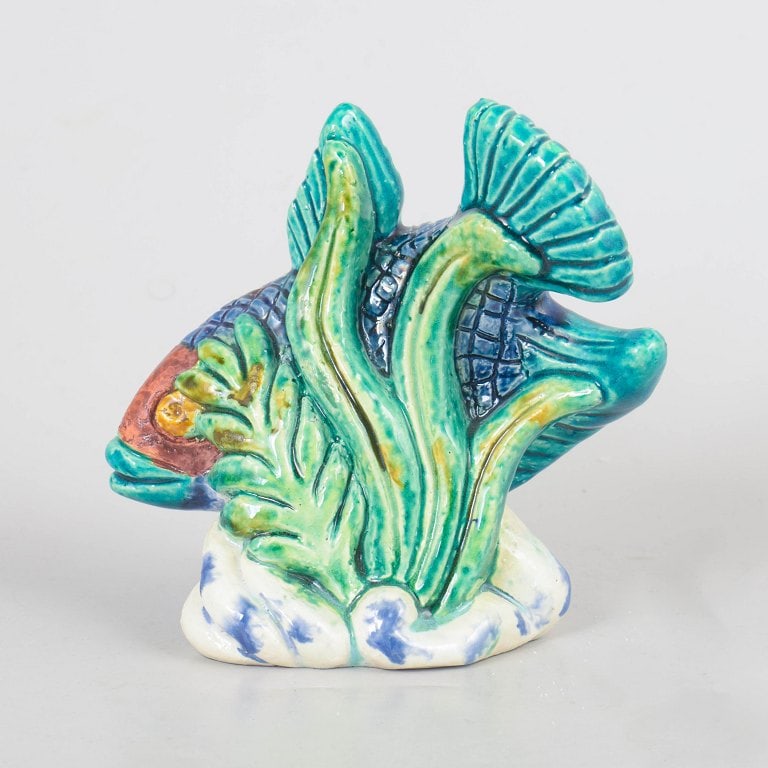 Gunnar Nylund for Rorstrand, Sweden. Decorative, colourful fish figurine. Mid-20th century. - 4