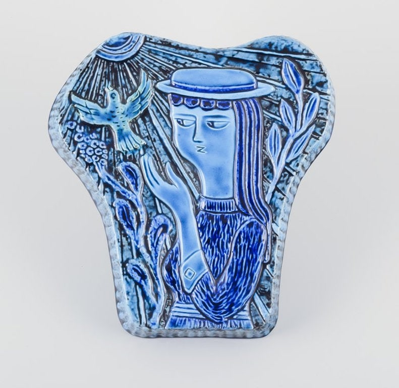 Gunnar Nylund for Rorstrand, Sweden. Large wall relief in glazed ceramic. Mid-20th century. - 2