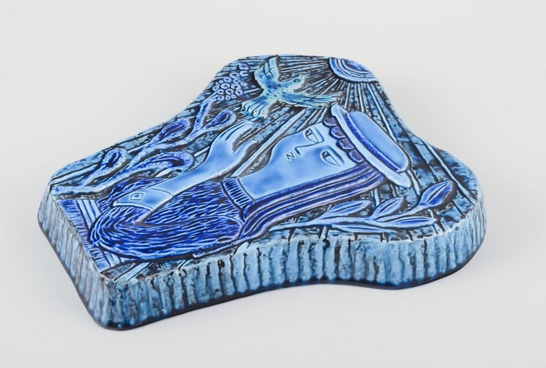 Gunnar Nylund for Rorstrand, Sweden. Large wall relief in glazed ceramic. Mid-20th century. - 3