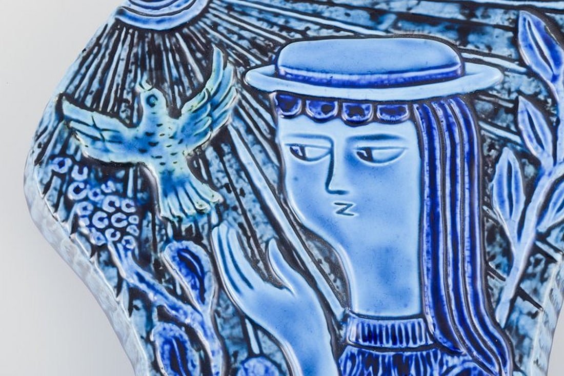 Gunnar Nylund for Rorstrand, Sweden. Large wall relief in glazed ceramic. Mid-20th century. - 4