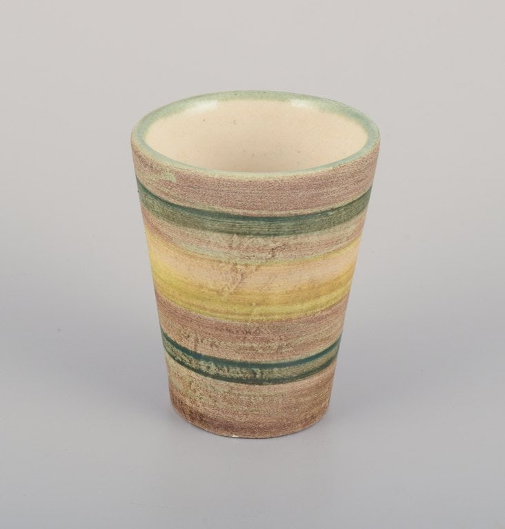 Vallauris, France. A set of eight unique ceramic mugs. - 6