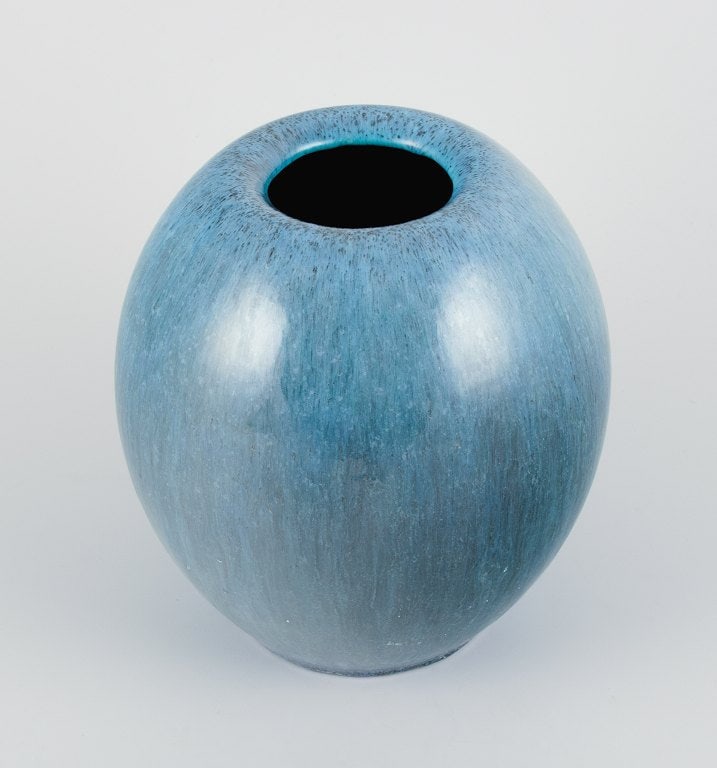 Steuler, Germany. Large ceramic vase with glaze in blue shades. - 2