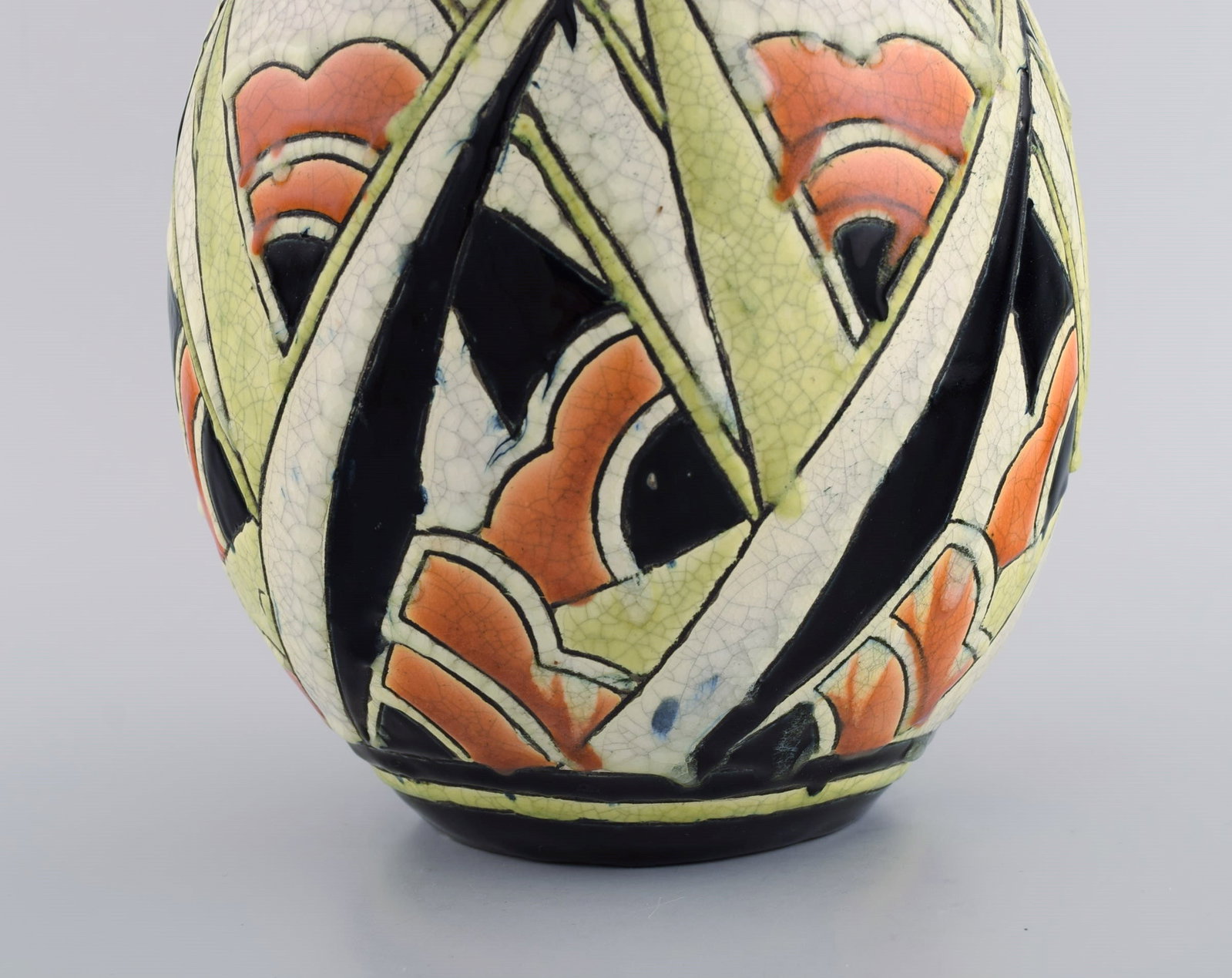 Charles Catteau (1880-1966) for Boch Freres Keramis, Belgium. Art deco ceramic vase in cloisonnA© - 5
