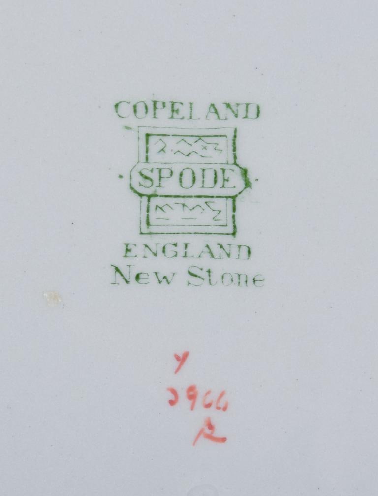 Copeland Spode, England. Six lunch plates in faience with flower and bird motifs. Approx. 1930s. - 5
