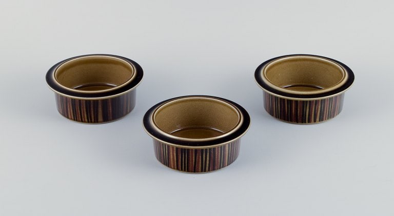 Gunvor Olin-Gronqvist for Arabia, "Cosmos," three bowls. Stoneware in a retro style. Glazed in (1 of 5)