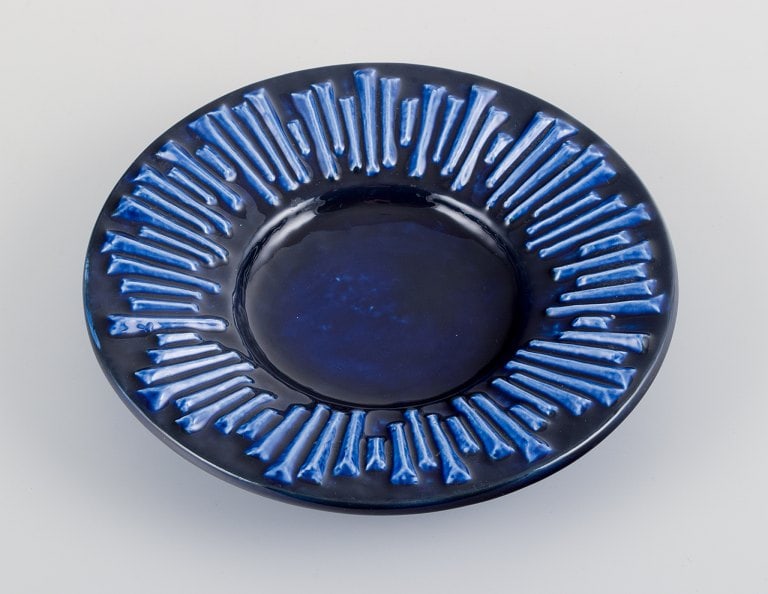Carl-Harry Stalhane for Rorstrand, "Andalusia", ceramic low bowl in deep blue glaze. - 2