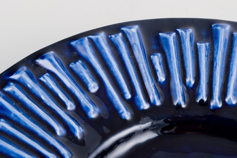 Carl-Harry Stalhane for Rorstrand, "Andalusia", ceramic low bowl in deep blue glaze. - 3