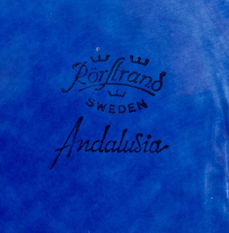 Carl-Harry Stalhane for Rorstrand, "Andalusia", ceramic low bowl in deep blue glaze. - 4