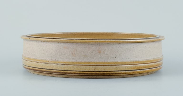 Nils Kahler for Kahler. Large ceramic bowl in modernist design. Uranium yellow glaze. - 3