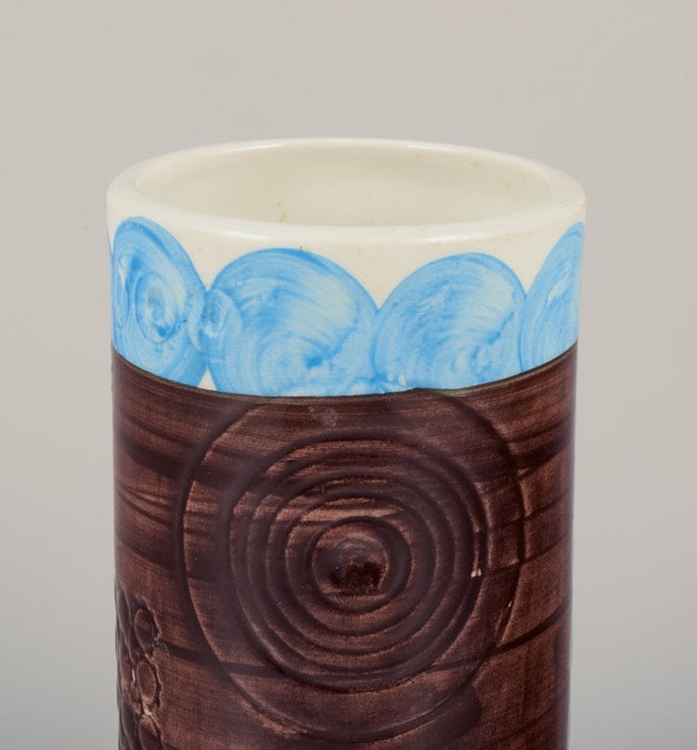 Olle Alberius for Rorstrand, Sweden. 'Sarek' ceramic vase in a modernist design with circles. Light - 5