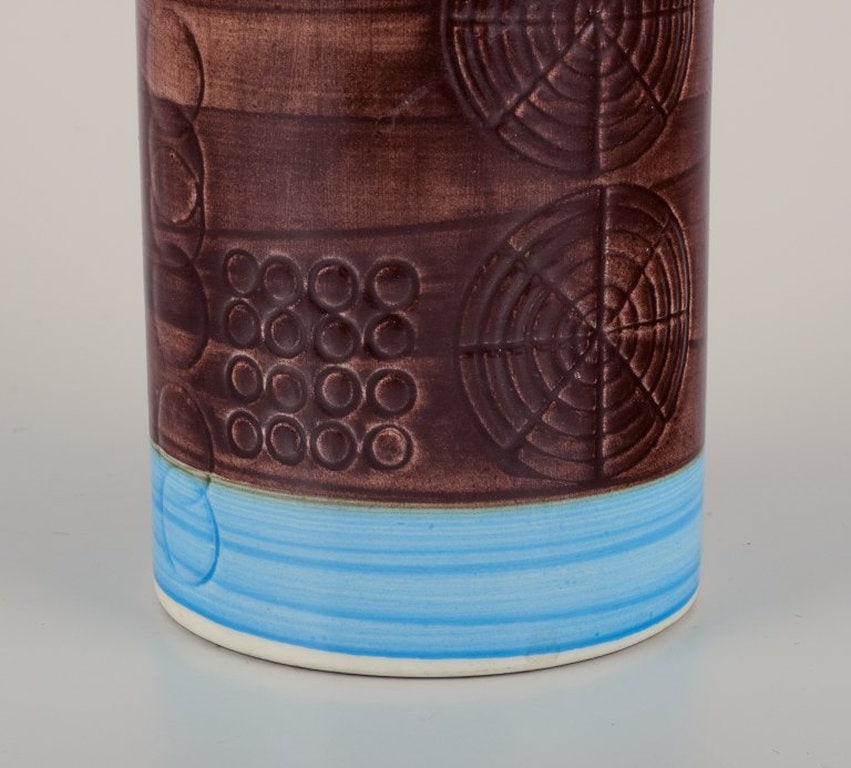 Olle Alberius for Rorstrand, Sweden. 'Sarek' ceramic vase in a modernist design with circles. Light - 6