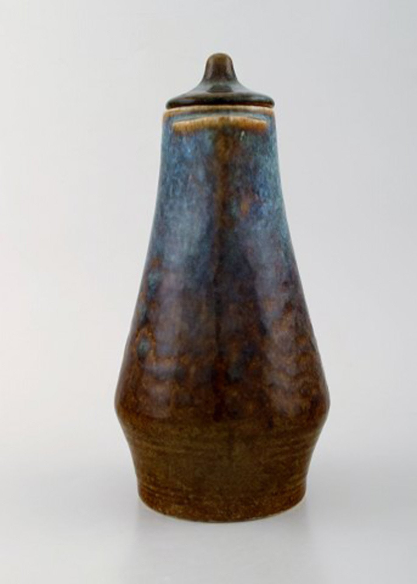 Carl Harry Stalhane for Rorstrand. Jug with lid in glazed stoneware. Beautiful glaze in blue and - 2