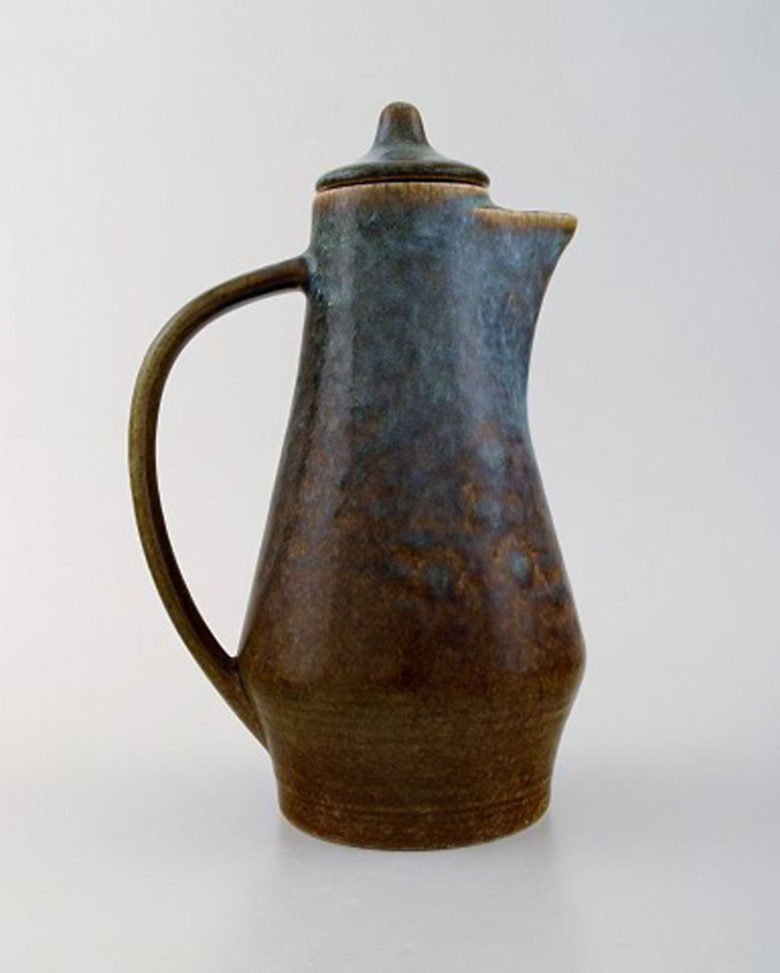 Carl Harry Stalhane for Rorstrand. Jug with lid in glazed stoneware. Beautiful glaze in blue and - 3