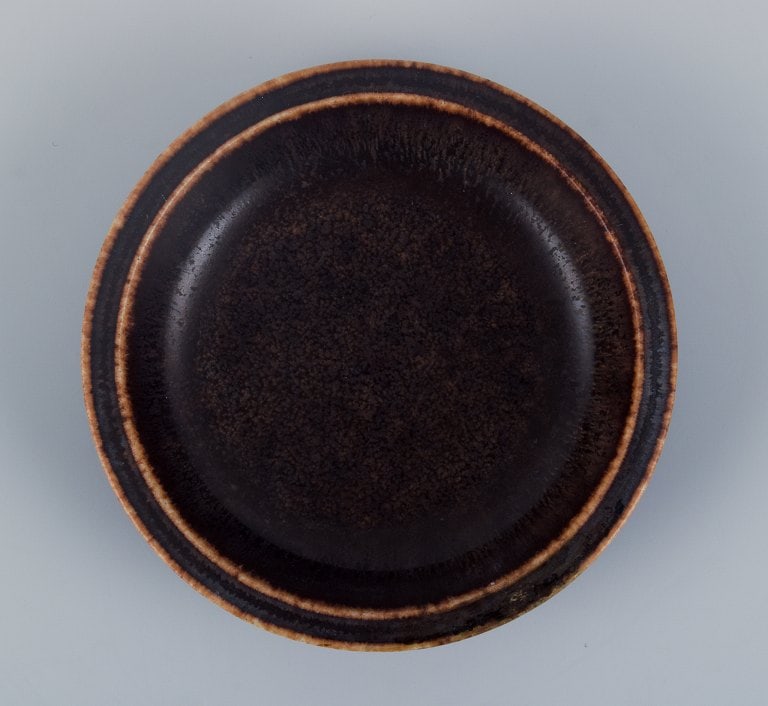 Eva Staehr Nielsen for Saxbo, small ceramic bowl with glaze in brown tones. - 3