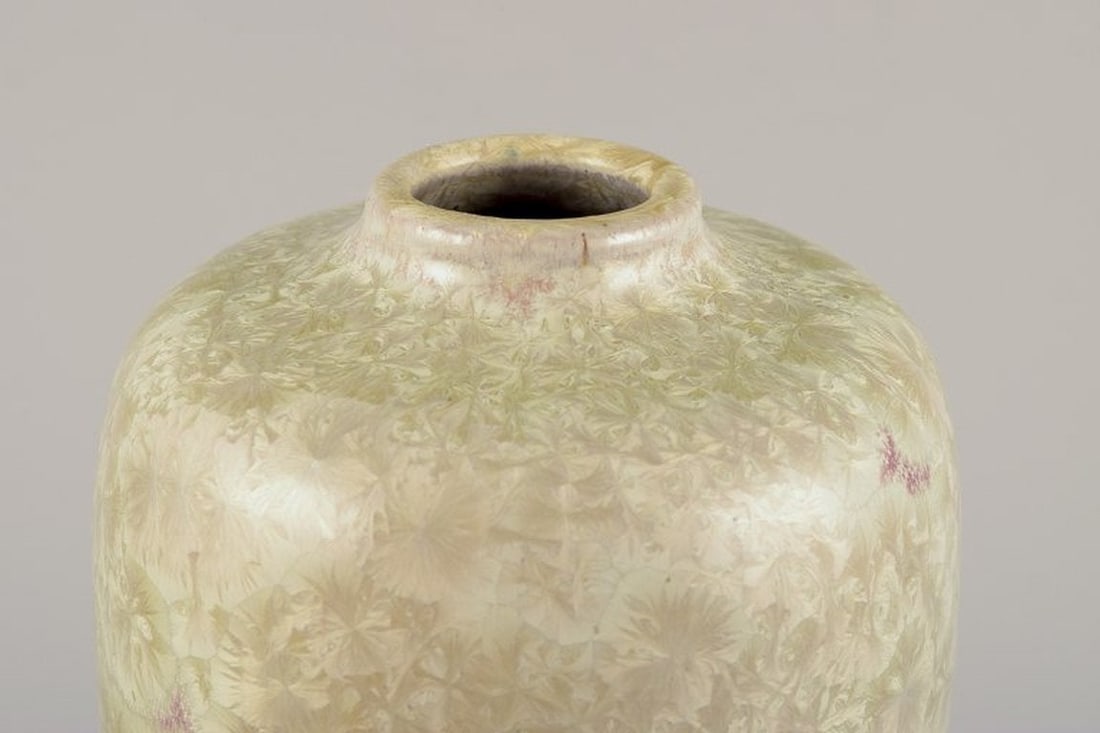 Elly Kuch and Wilhelm Kuch, German ceramicists. Unique ceramic vase with crystal glaze. 1980s. - 3