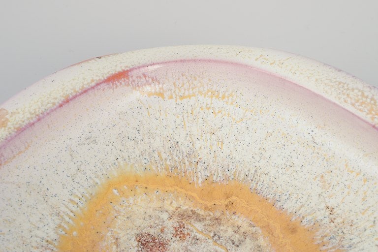 Anna-Lisa Thomson (1905-1952) for Upsala Ekeby, Sweden. Low ceramic bowl with yellow and - 5