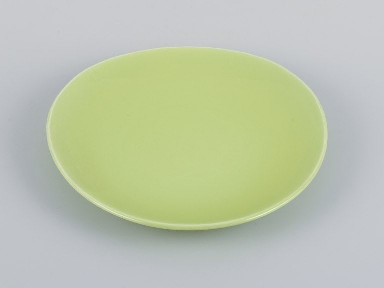 Stig Lindberg for Gustavsberg. Set of seven "Colorado" retro porcelain plates in apple green. - 2