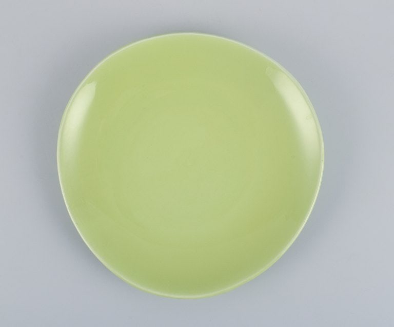 Stig Lindberg for Gustavsberg. Set of seven "Colorado" retro porcelain plates in apple green. - 3
