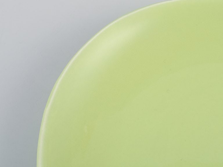 Stig Lindberg for Gustavsberg. Set of seven "Colorado" retro porcelain plates in apple green. - 4