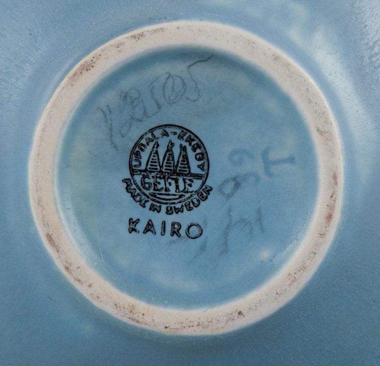 Upsala-Ekeby/Gefle, Sweden. Two "Kairo" (Cairo) ceramic vases in light blue glaze. - 9
