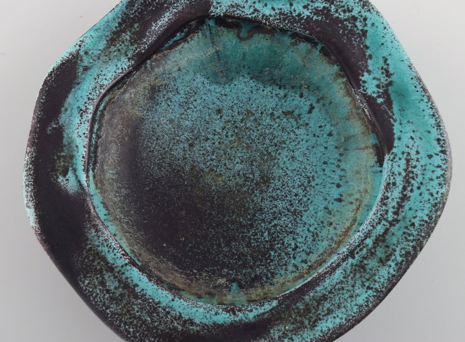 Nils Kahler (1906-1979) for Kahler. Bowl in glazed ceramics. Beautiful glaze in turquoise and dark - 5