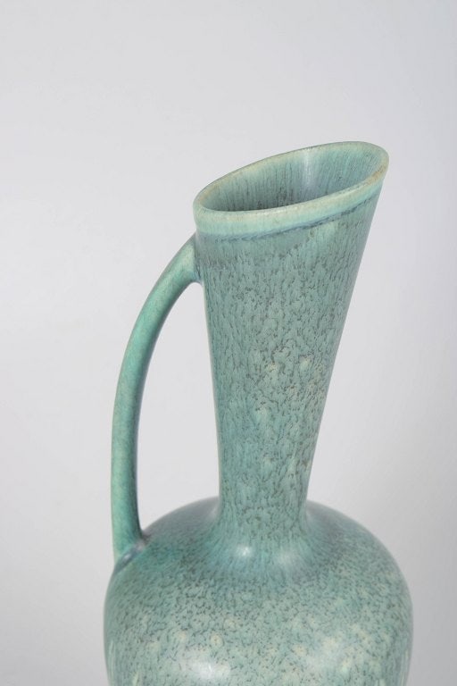 Gunnar Nylund for Rorstrand, Sweden. Tall stoneware pitcher with fluted body in light - 3