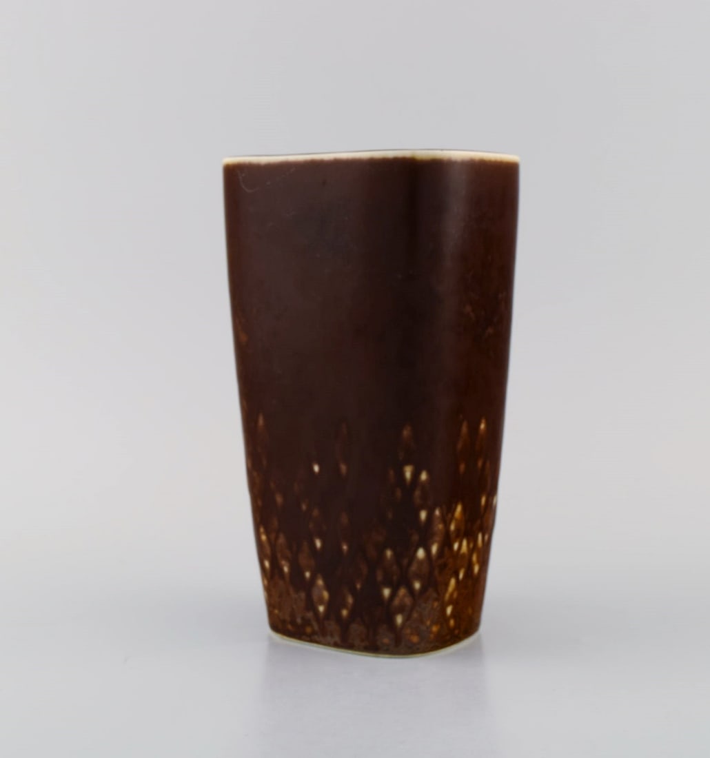 Carl Harry Stalhane (1920-1990) for Rorstrand. Vase in glazed ceramics with checkered design. - 2