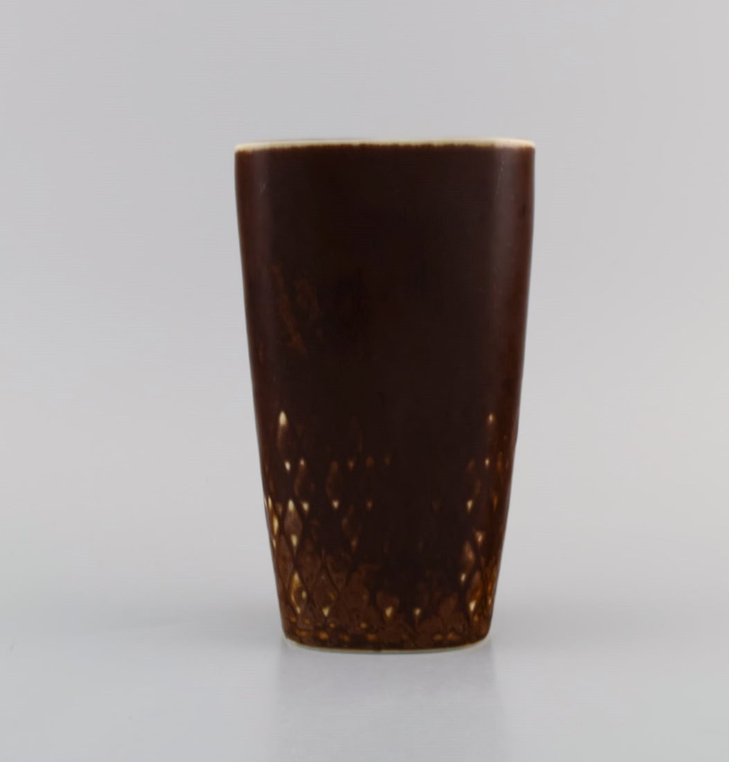 Carl Harry Stalhane (1920-1990) for Rorstrand. Vase in glazed ceramics with checkered design. - 4