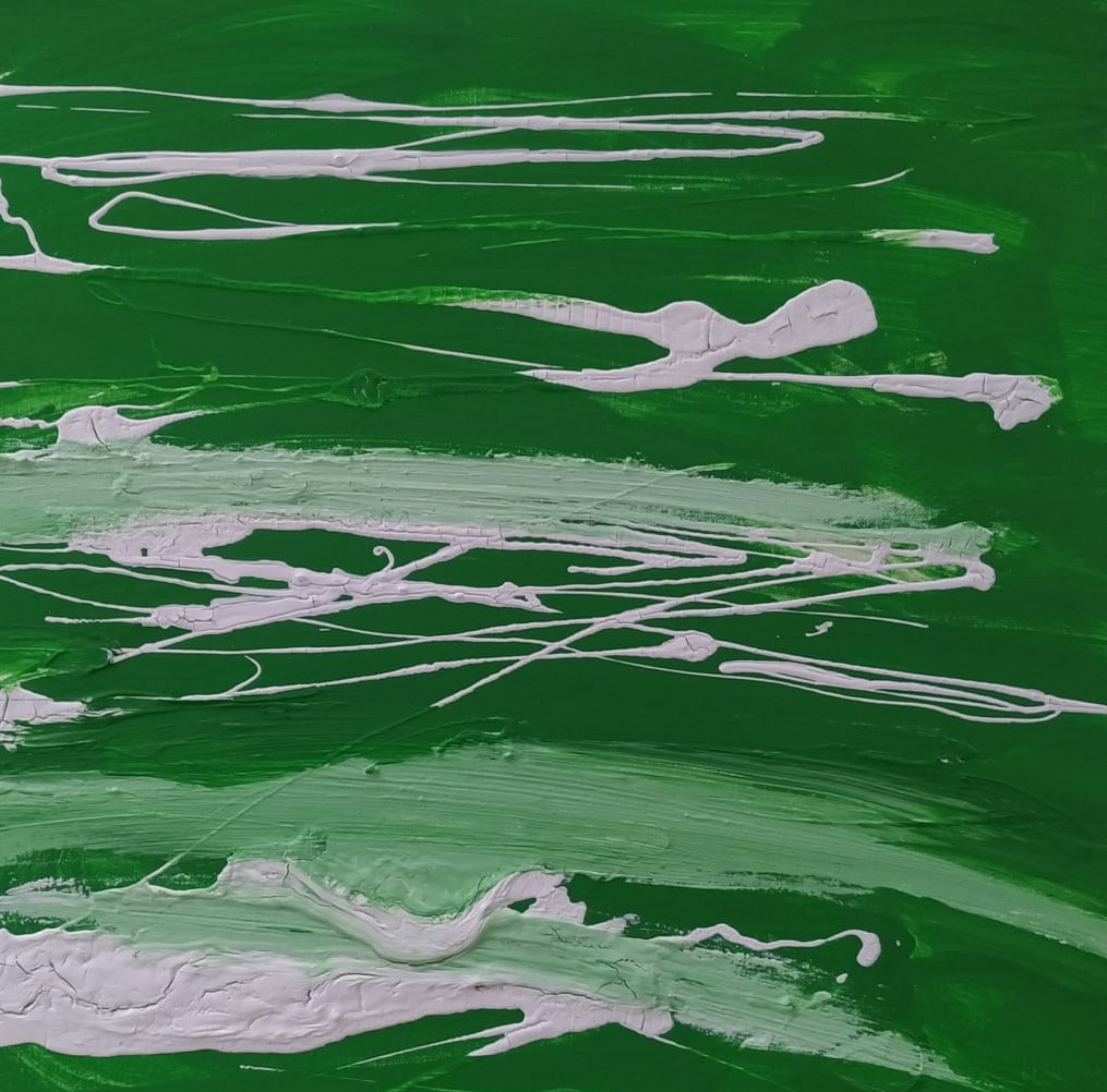 Abstract Oil painting Green Nina L - 3