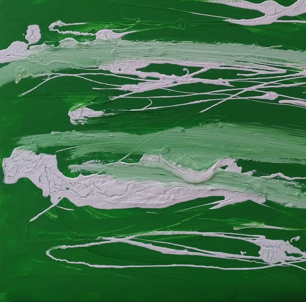 Abstract Oil painting Green Nina L - 4