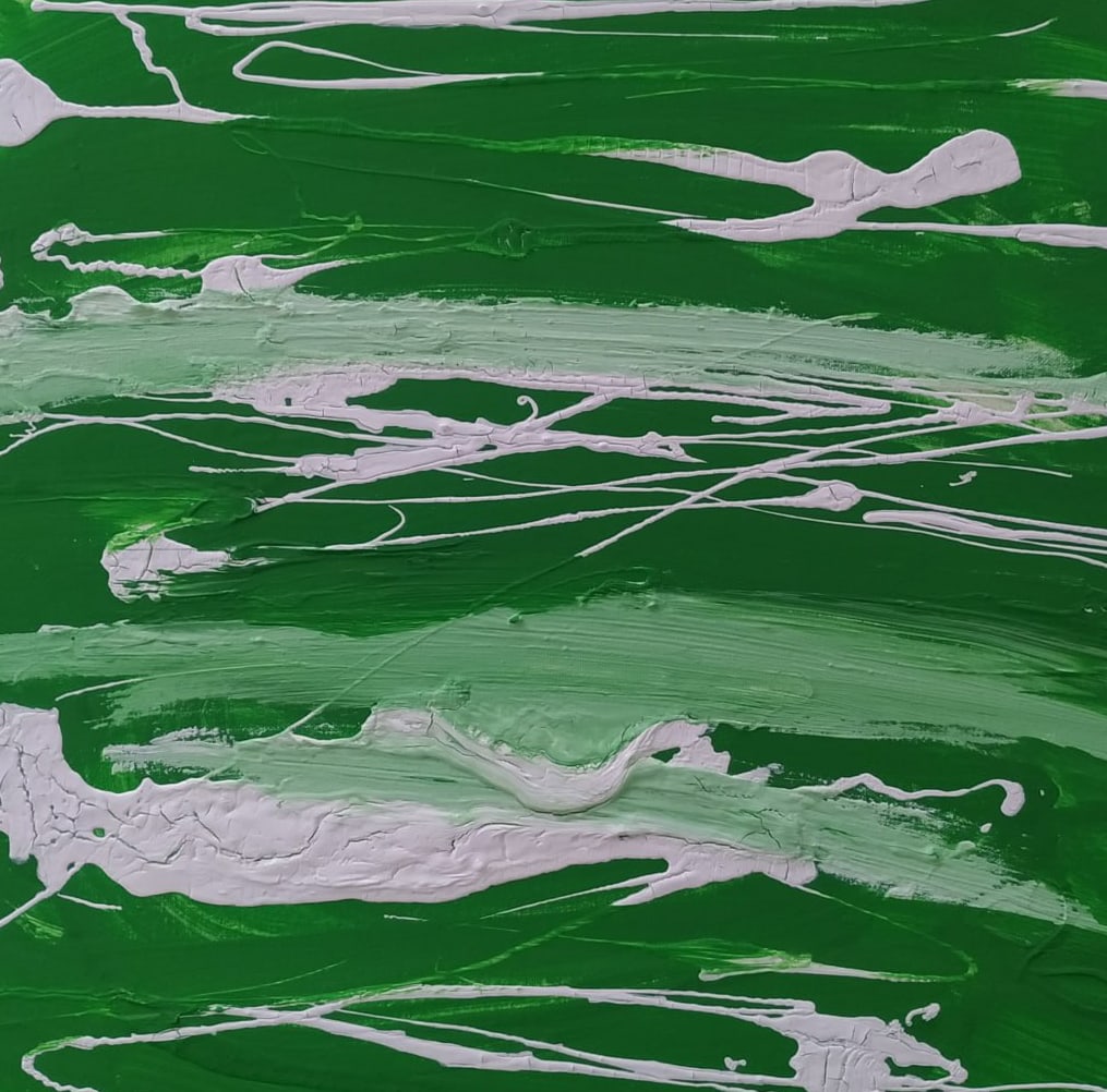 Abstract Oil painting Green Nina L - 6