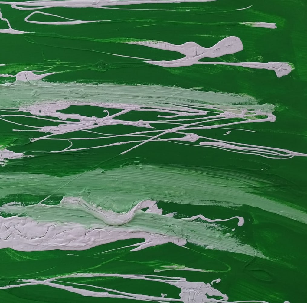 Abstract Oil painting Green Nina L - 8