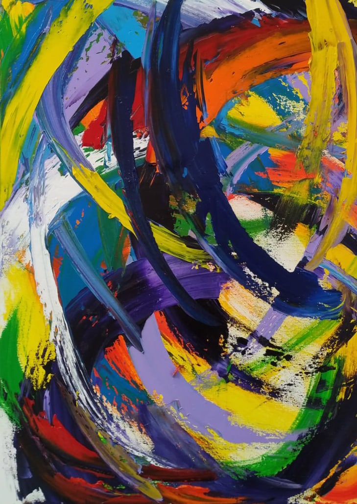 Abstract Oil painting Universe Nina L - 4