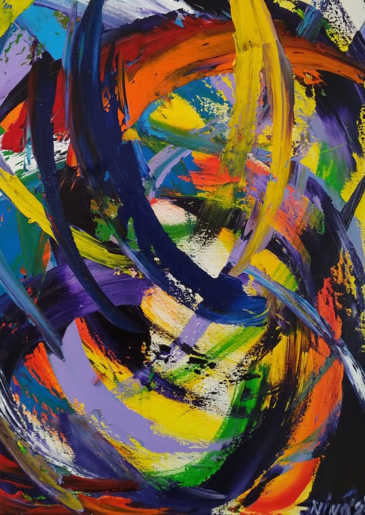 Abstract Oil painting Universe Nina L - 5
